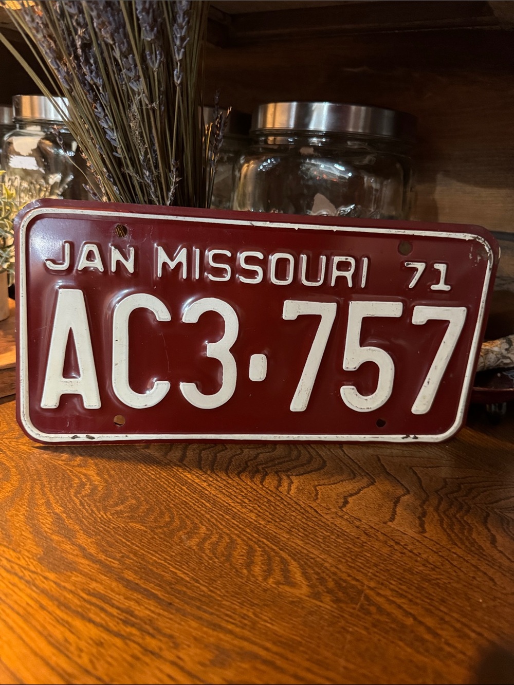 Vintage 1971 Missouri Steel License Plate - AC3-757 for passenger vehicle